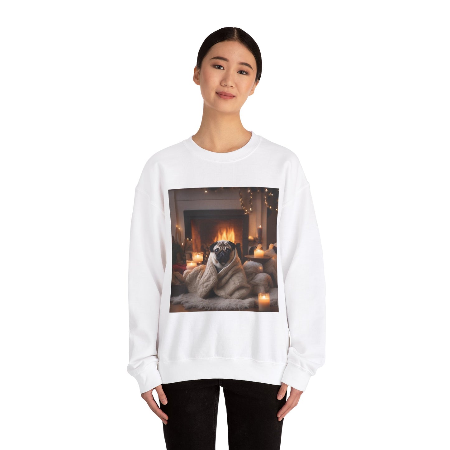Pug Lover Sweatshirt, Cute Pet Apparel, Perfect for Winter, Gift for Dog Owners, Casual Winter Wear, Relaxed Crewneck