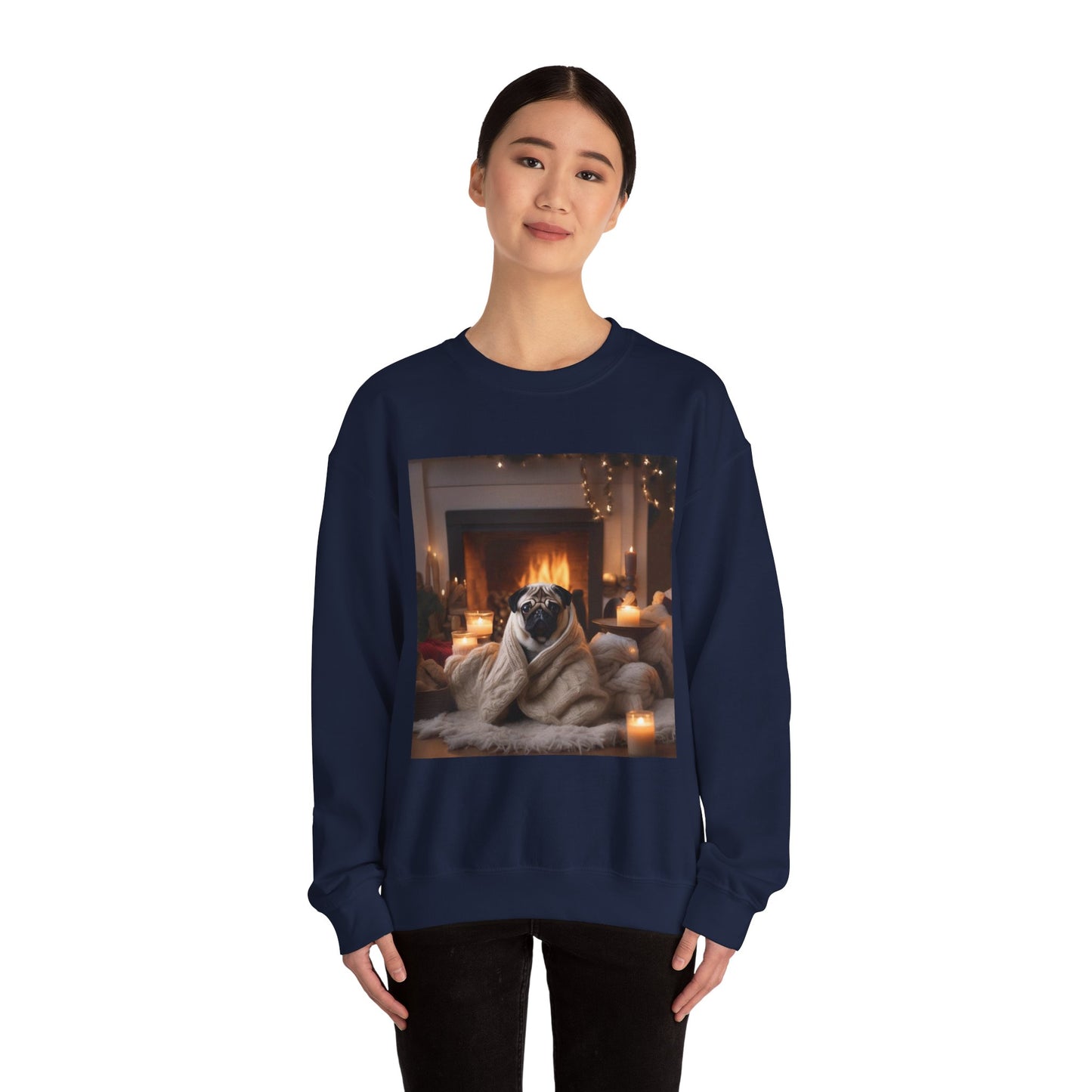 Pug Lover Sweatshirt, Cute Pet Apparel, Perfect for Winter, Gift for Dog Owners, Casual Winter Wear, Relaxed Crewneck