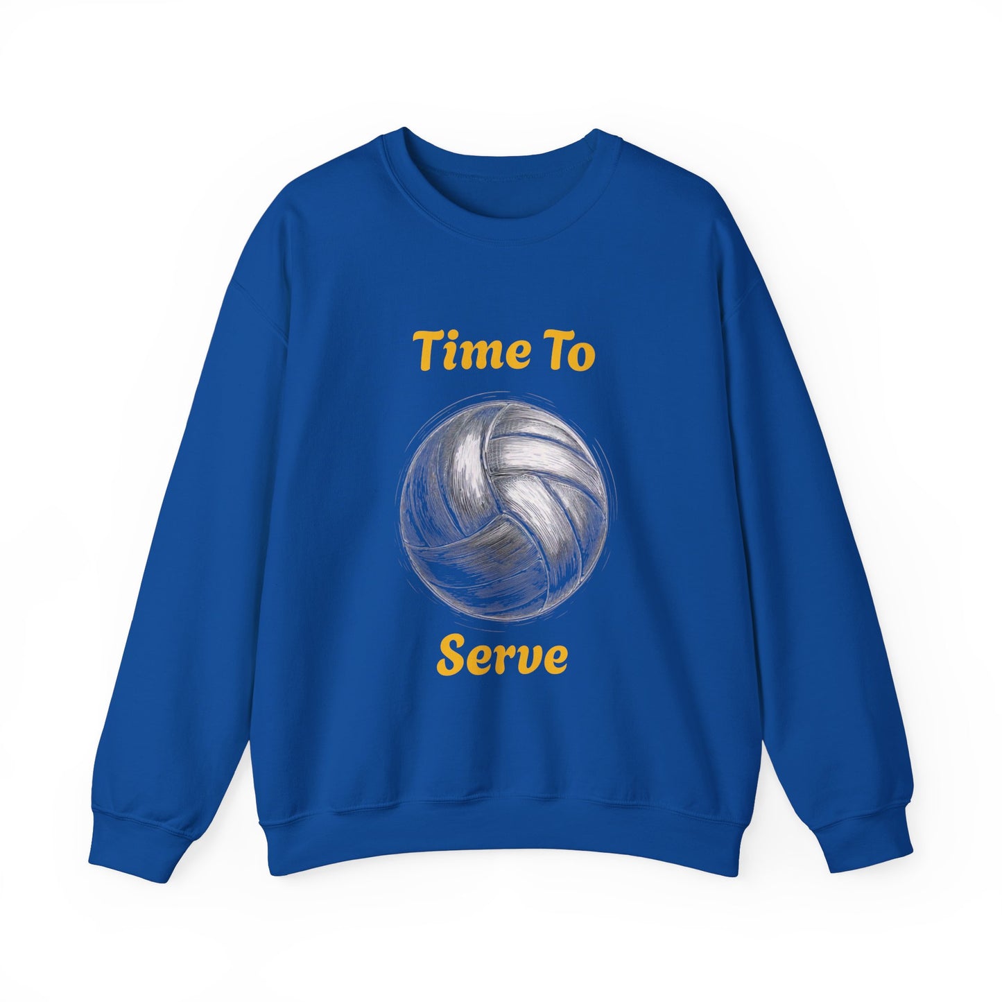 Volleyball Crewneck Sweatshirt - "Time to Serve"