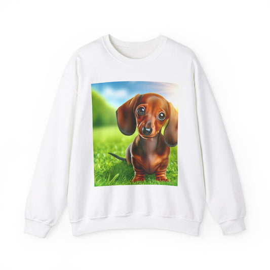 Cute Dachshund Graphic Sweatshirt, Dog Lover Gift, Cozy Pet Apparel, Casual Outfit, Warm Layering Sweatshirt
