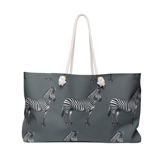 Gray Zebra Weekender Bag for Travel & Leisure
