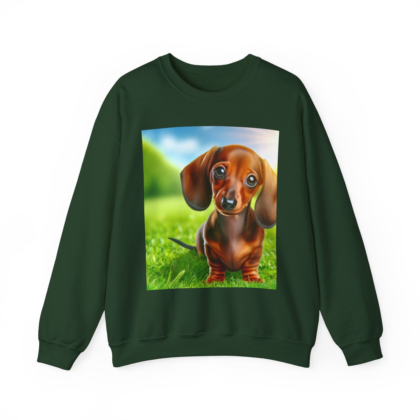 Cute Dachshund Graphic Sweatshirt, Dog Lover Gift, Cozy Pet Apparel, Casual Outfit, Warm Layering Sweatshirt
