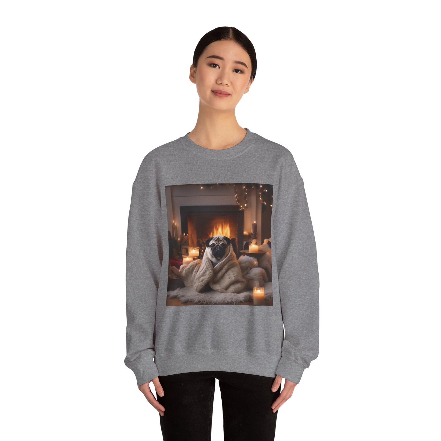 Pug Lover Sweatshirt, Cute Pet Apparel, Perfect for Winter, Gift for Dog Owners, Casual Winter Wear, Relaxed Crewneck