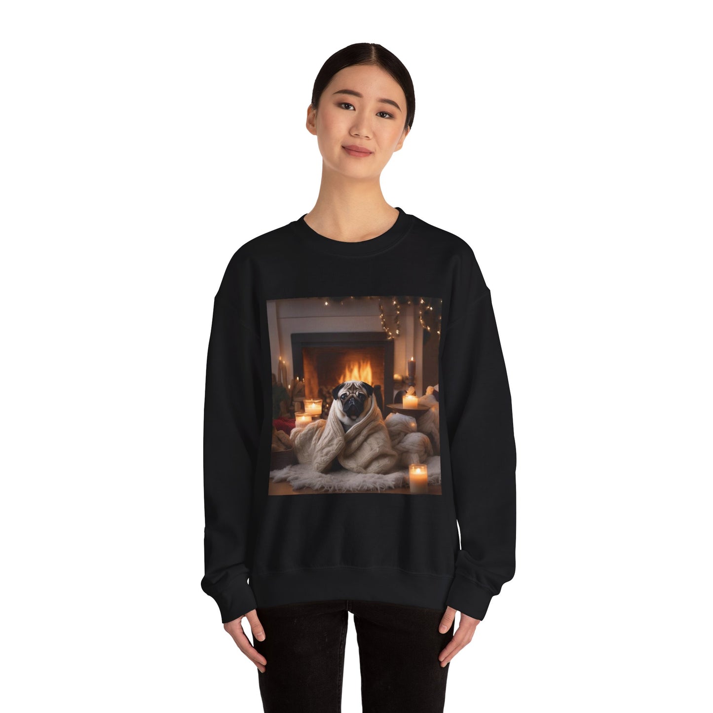 Pug Lover Sweatshirt, Cute Pet Apparel, Perfect for Winter, Gift for Dog Owners, Casual Winter Wear, Relaxed Crewneck