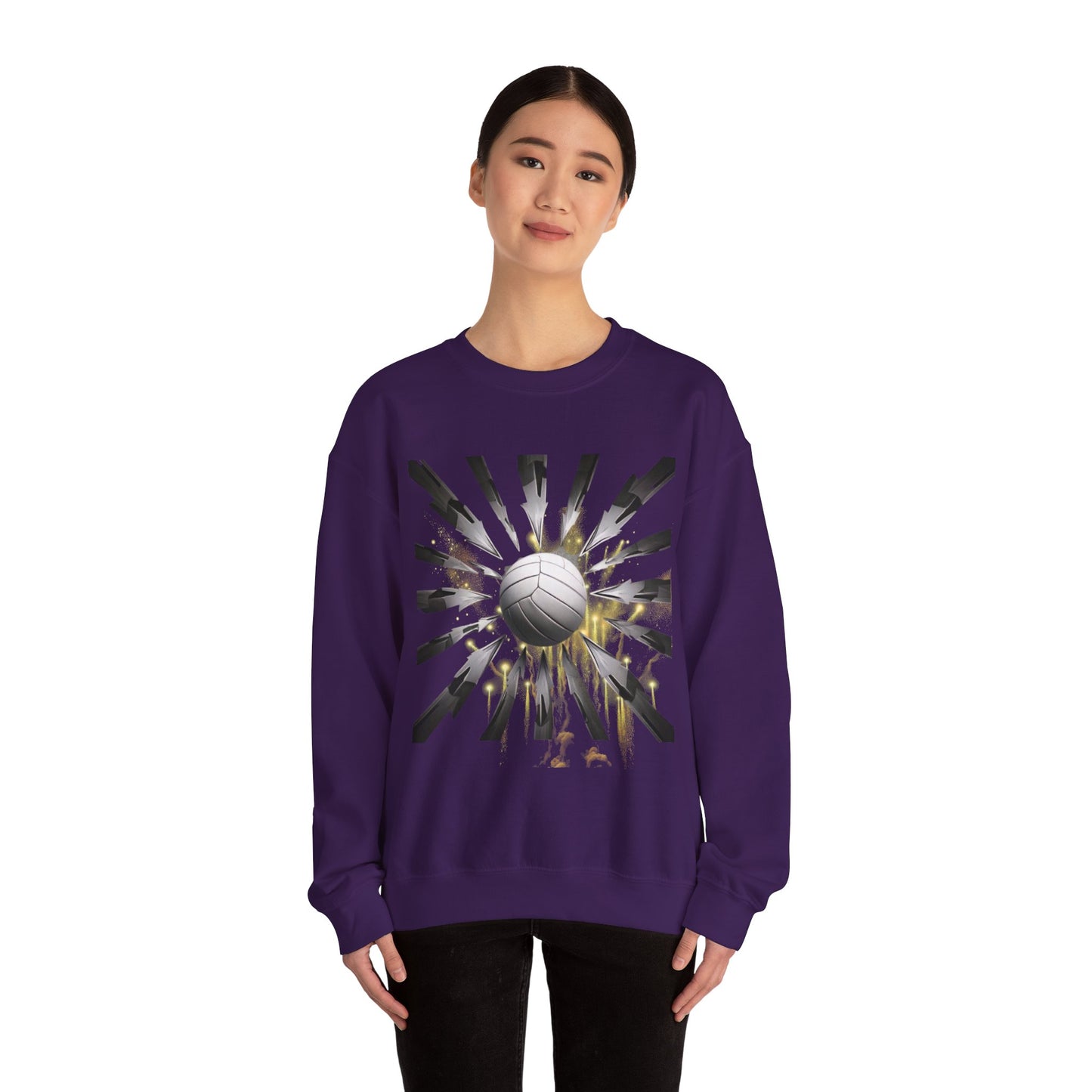 Volleyball Sunburst Unisex Crewneck Sweatshirt