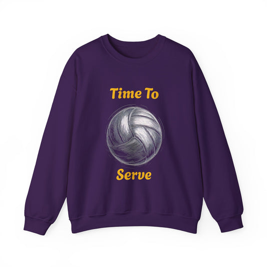 Volleyball Crewneck Sweatshirt - "Time to Serve"