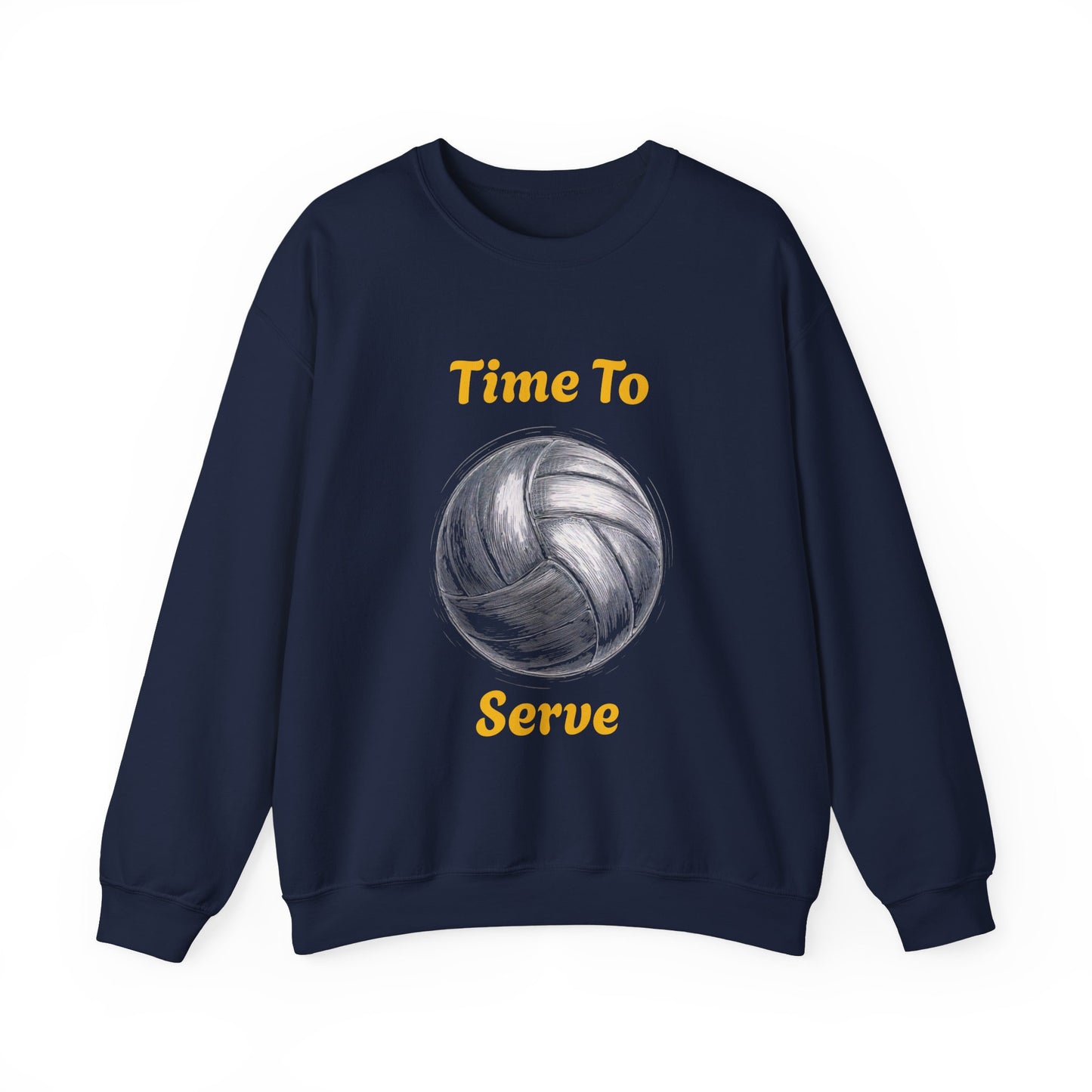 Volleyball Crewneck Sweatshirt - "Time to Serve"