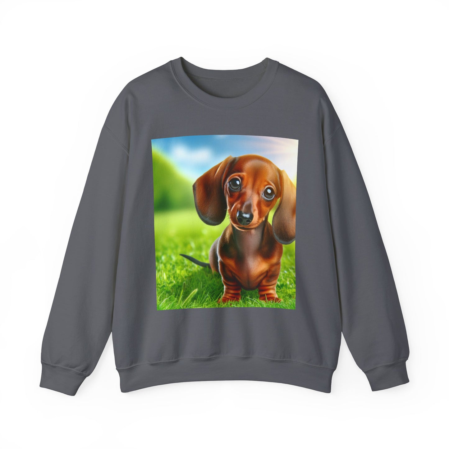 Cute Dachshund Graphic Sweatshirt, Dog Lover Gift, Cozy Pet Apparel, Casual Outfit, Warm Layering Sweatshirt
