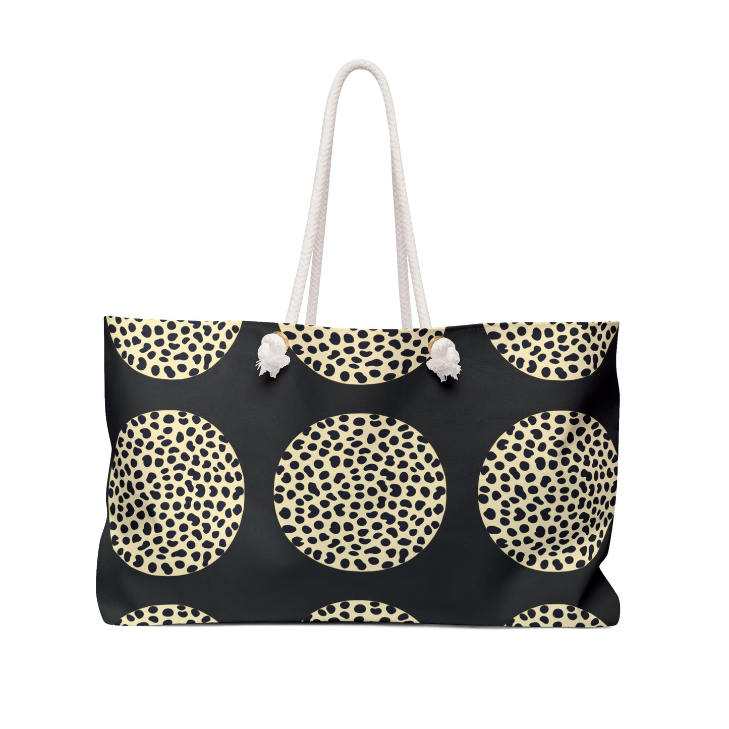 Black Polka Dot Cheetah Weekender Bag for Travel & Leisure