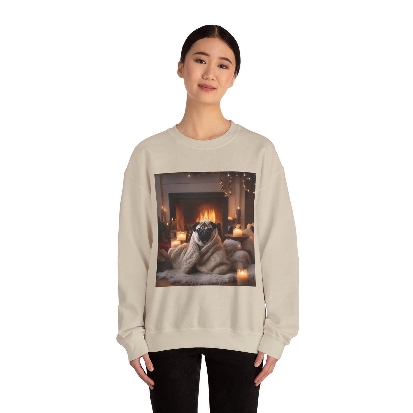 Pug Lover Sweatshirt, Cute Pet Apparel, Perfect for Winter, Gift for Dog Owners, Casual Winter Wear, Relaxed Crewneck