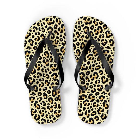 Leopard Print Flip Flops - Comfortable Summer Sandals for Beach & Pool