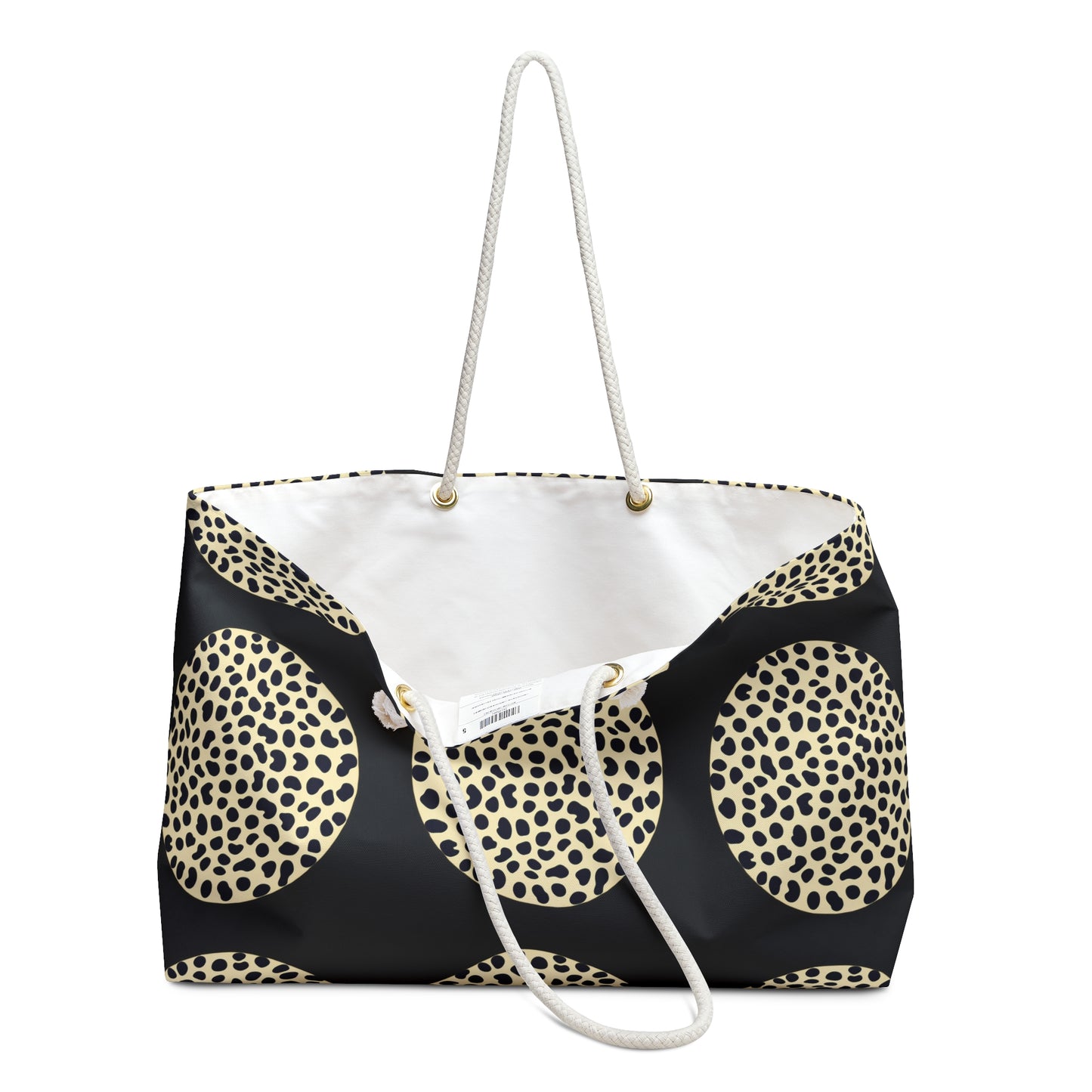 Black Polka Dot Cheetah Weekender Bag for Travel & Leisure